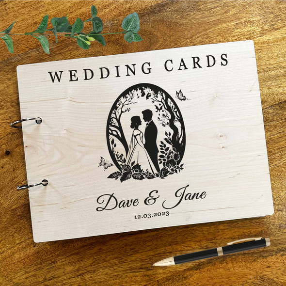 Wood Wedding Couple Forest Wedding Memories Keepsakes Wedding Card Keeper Book