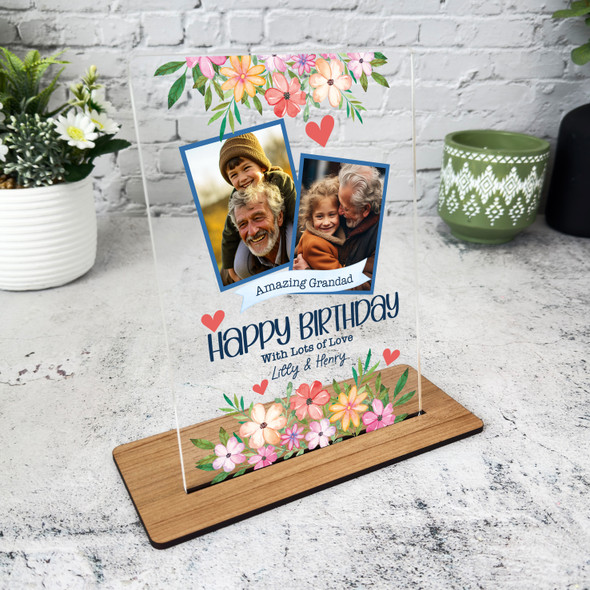 Grandfather Birthday Gift Amazing Grandad Photo Personalised Acrylic Plaque