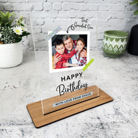 Grandfather Birthday Gift Best Grandad Photo Personalised Acrylic Plaque