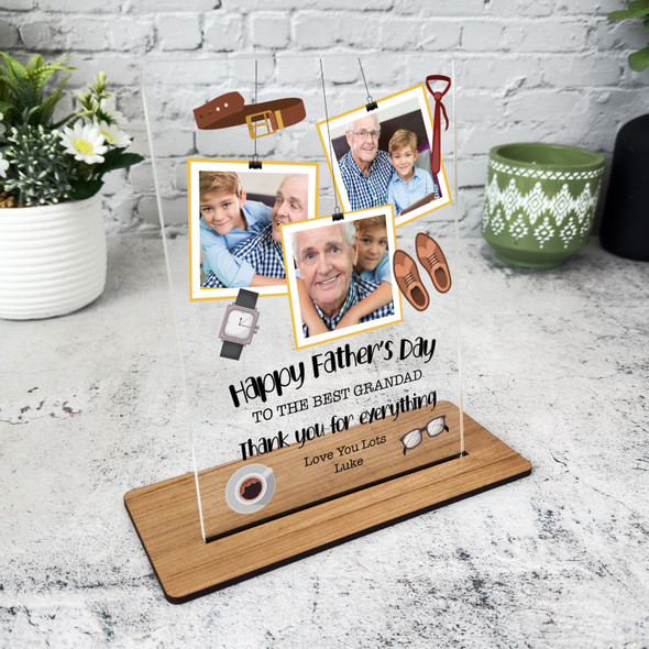 Grandfather Fathers Day Gift Best Grandad Photos Personalised Acrylic Plaque