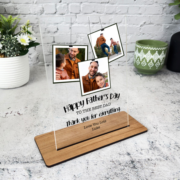 Fathers Day Gift Best Dad Hanging Photos Personalised Acrylic Plaque