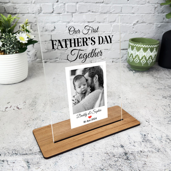 Our First Father's Day Gift Photo Personalised Acrylic Plaque