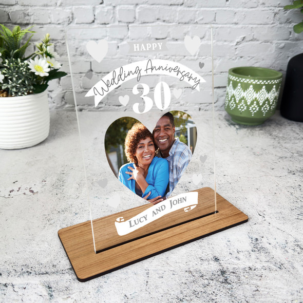30th Wedding Anniversary Photo Gift Personalised Acrylic Plaque