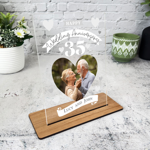 35th Wedding Anniversary Photo Gift Personalised Acrylic Plaque