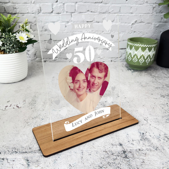 50th Wedding Anniversary Photo Gift Personalised Acrylic Plaque