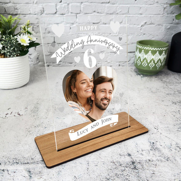 6th Wedding Anniversary Photo Gift Personalised Acrylic Plaque