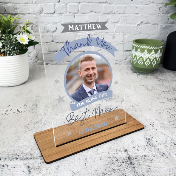 Thank You For Being Our Best Man Gift Wedding Photo Personalised Acrylic Plaque