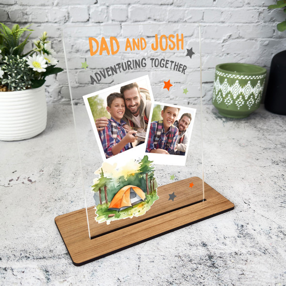 Camping Gift For Dad Photo Adventuring Together Personalised Acrylic Plaque