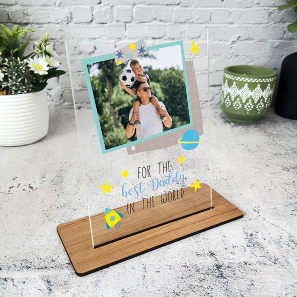 Best Daddy In The World Photo Gift Personalised Acrylic Plaque