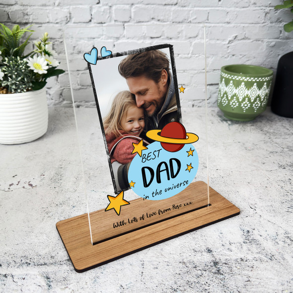 Gift For Best Dad In The Universe Personalised Acrylic Plaque