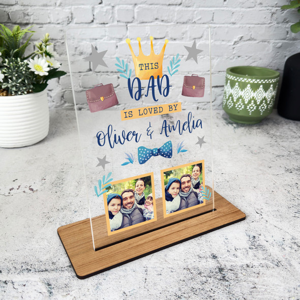 Gift For Dad Loved By Photo Personalised Acrylic Plaque