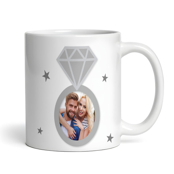 Engagement Gift Diamond Ring Congratulations Photo Coffee Tea Personalised Mug