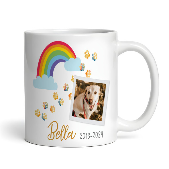 Pet Loss Rainbow Paw Photo Memorial Sympathy Keepsake Gift Personalised Mug