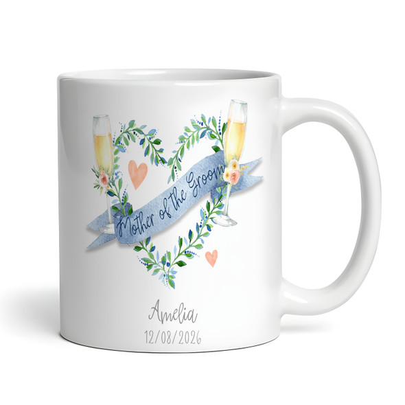 Wedding Mother Of The Groom Gift Blue Banner Flutes Coffee Tea Personalised Mug