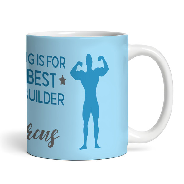 Best Bodybuilder Gift Blue Silhouette Coffee Tea Cup Personalised Mug