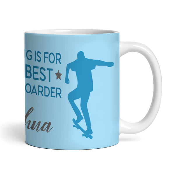 Best Skateboarder Gift Blue Silhouette Coffee Tea Cup Personalised Mug