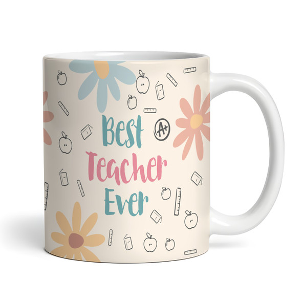 Best Teacher Gift Yellow Flowers Coffee Tea Cup Personalised Mug