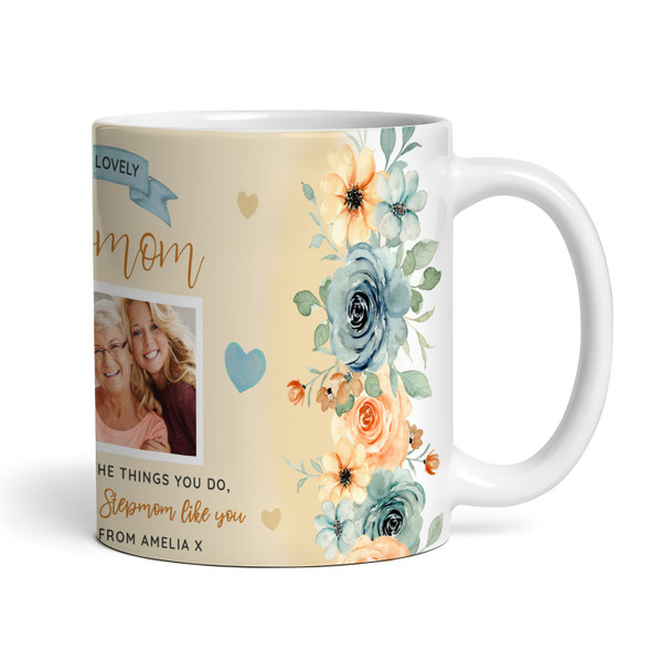 Stepmom Birthday Mother's Day Flower Photo Flower Yellow Gift Personalised Mug