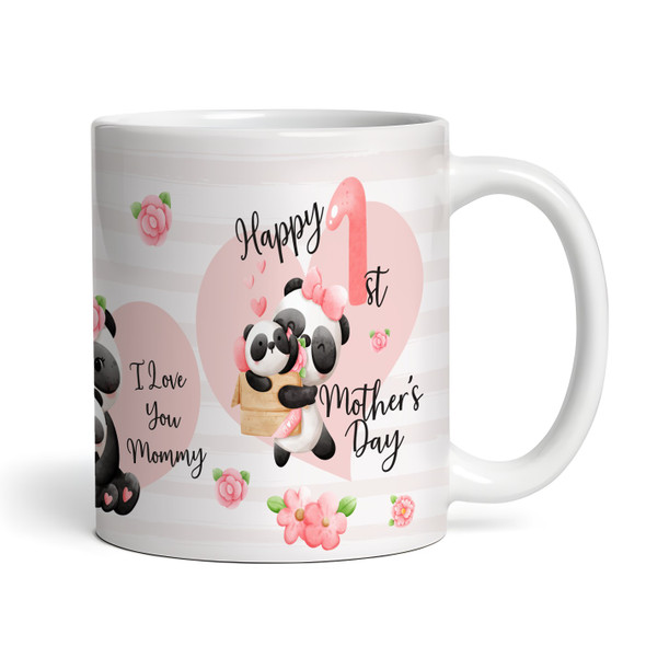 1st Mother's Day Panda Mom & Baby Gift Coffee Tea Cup Personalised Mug