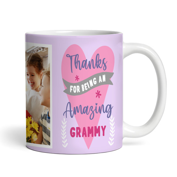 Thanks Amazing Grammy Photo Heart Mother's Day Birthday Gift Personalised Mug