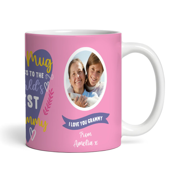 Worlds Best Grammy Mother's Day Birthday Heart Photo Gift Personalised Mug