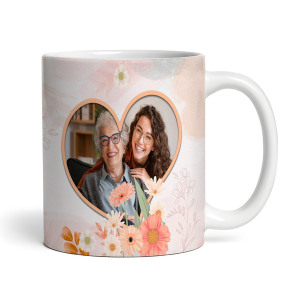Amazing Grammy Birthday Floral Heart Photo Gift Coffee Tea Cup Personalised Mug