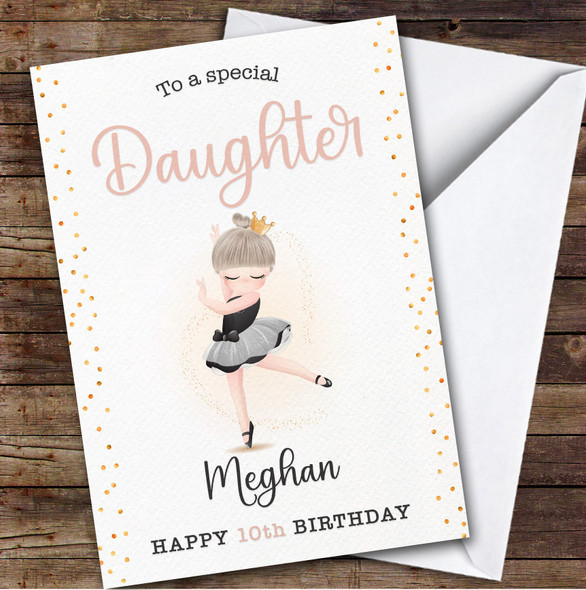 Daughter 10th Ballet Dancer Ballerina Custom Personalised Birthday Card