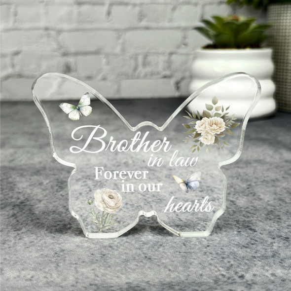 Brother-In-Law White Memorial Butterfly Plaque Sympathy Gift Keepsake Gift