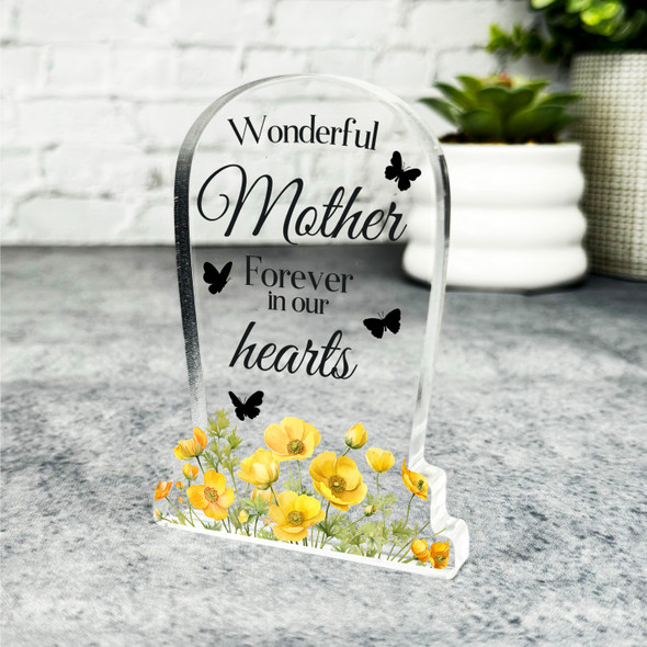 Mother Yellow Floral Gravestone Plaque Sympathy Gift Keepsake Memorial Gift