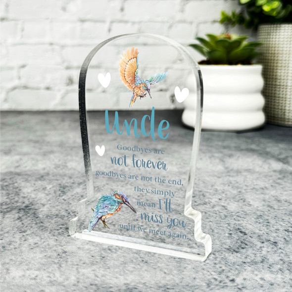 Uncle Kingfisher Bird Blue Gravestone Plaque Sympathy Keepsake Memorial Gift