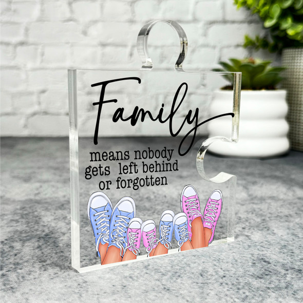 Custom Ornament Feet Pink Blue Trainers Family Puzzle Plaque Keepsake Gift