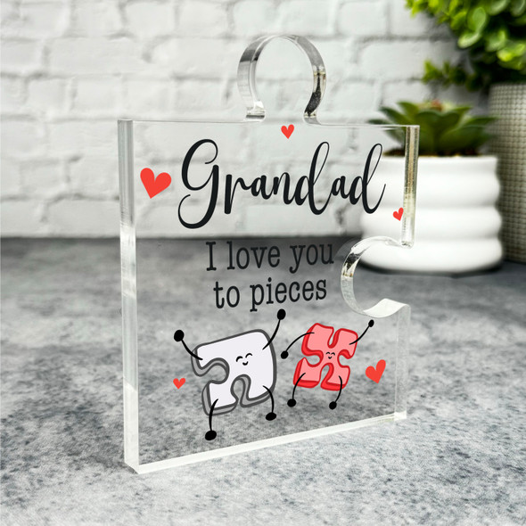 Custom Ornament Gift For Grandad Funny Character Puzzle Plaque Keepsake Gift
