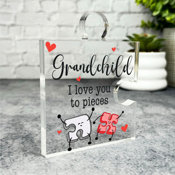 Custom Ornament Gift For Grandchild Funny Character Puzzle Plaque Keepsake Gift