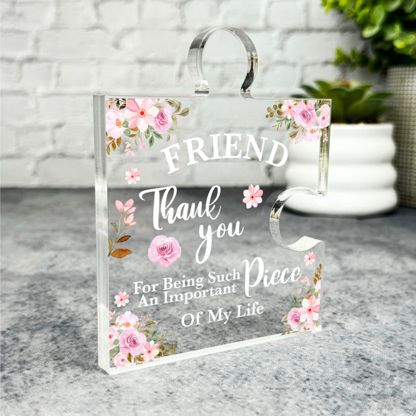 Gift For Friend-In-Law Watercolour Pink Floral Puzzle Plaque Keepsake Gift