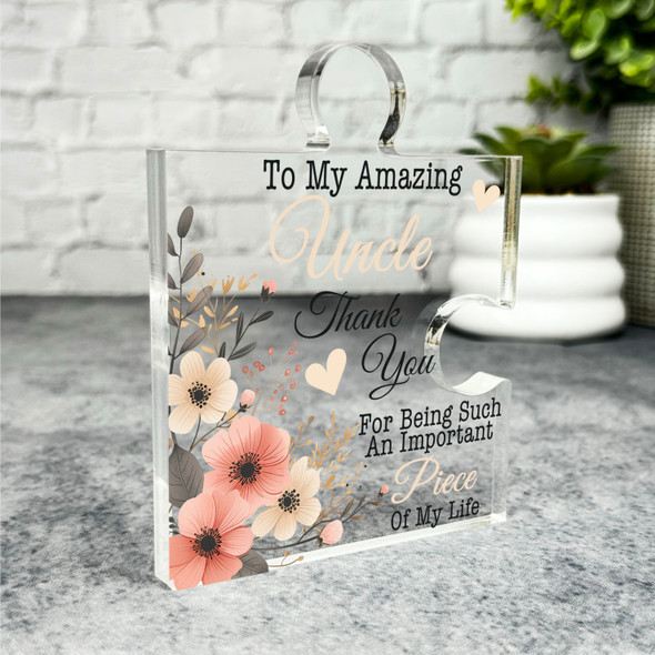 Gift For Uncle Thank You Important Piece Of Life Puzzle Plaque Keepsake Gift