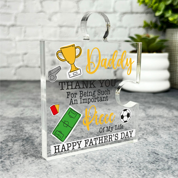 Daddy Important Piece Football Father's Day Present Puzzle Plaque Keepsake Gift