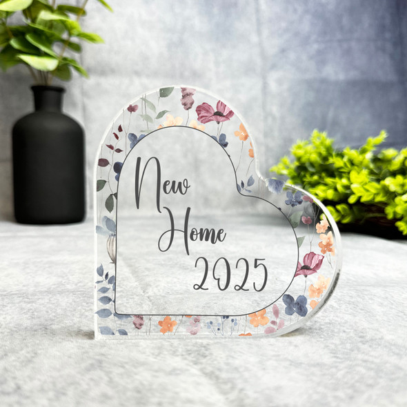 Custom Ornament Gift For New Home 2025 Flowers Heart Plaque Keepsake Gift