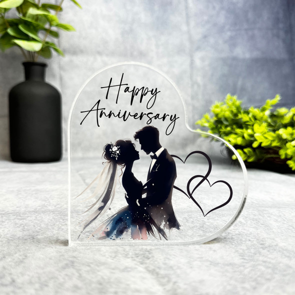 Happy Gift For Wedding Anniversary Wedding Couple Heart Plaque Keepsake Gift