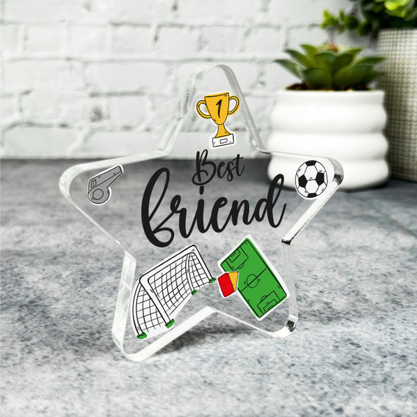 Custom Ornament Gift For Best Friend Football Elements Star Plaque Keepsake Gift