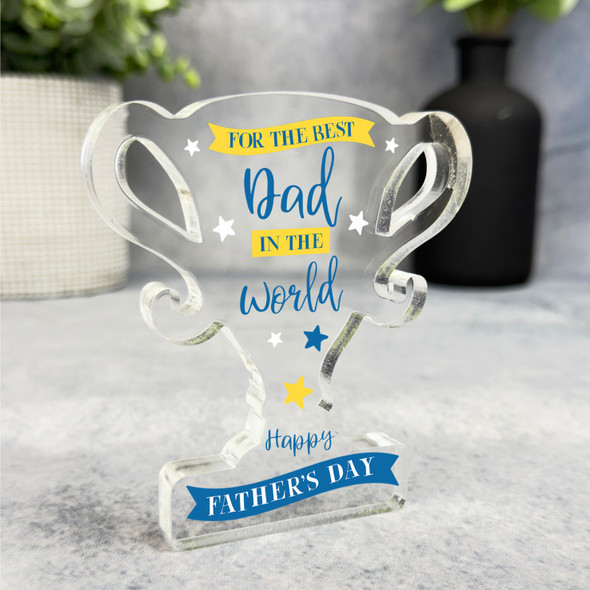 Best Dad In The World Father's Day Present Trophy Plaque Keepsake Gift
