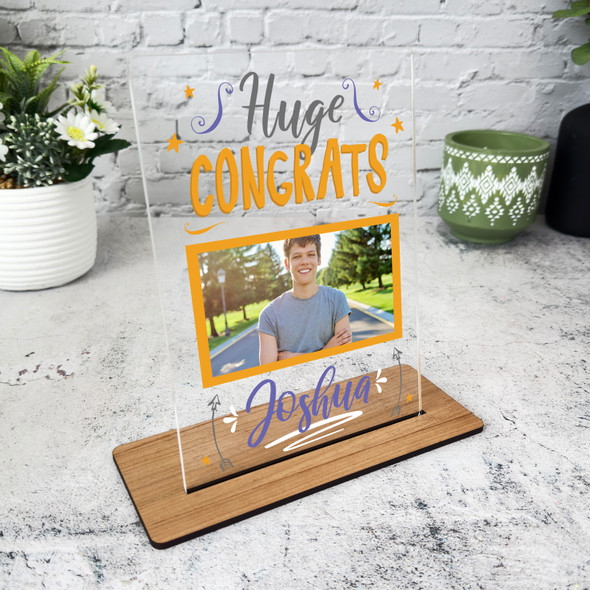 Huge Congratulations Gift Orange Photo Custom Personalised Gift Acrylic Plaque