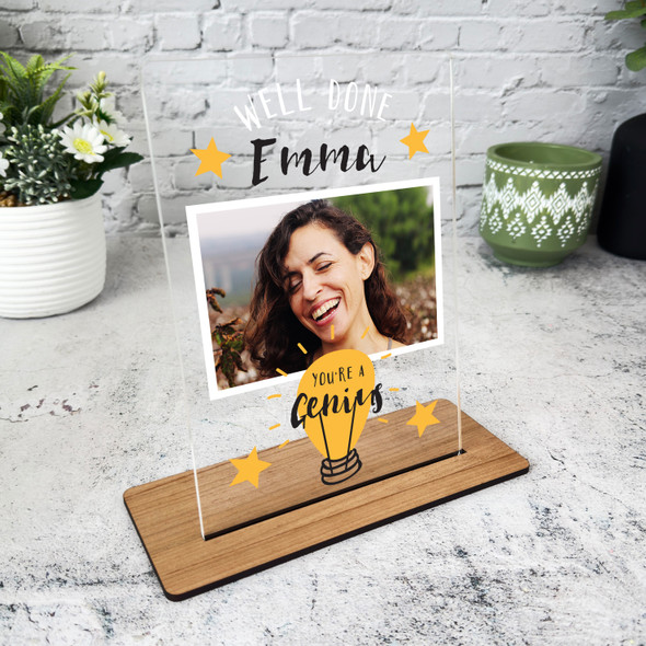 Well Done You're A Genius Lightbulb Congratulations Gift Photo Custom Plaque