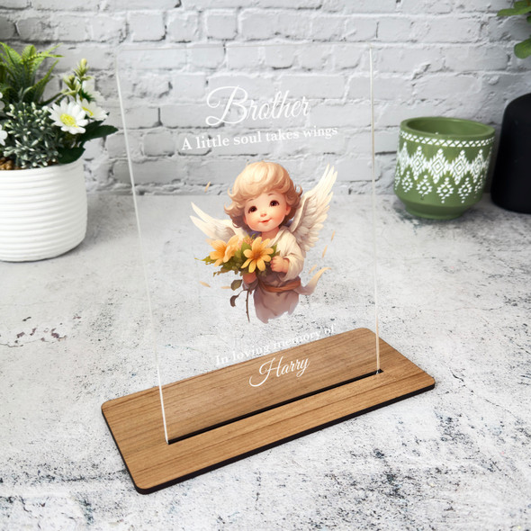 Brother Angel Boy Memorial Keepsake Gift Custom Personalised Gift Acrylic Plaque