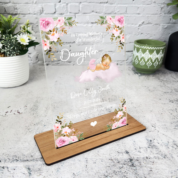 Daughter Light Blonde Sleep Baby Girl Memorial Keepsake Gift Personalised Plaque