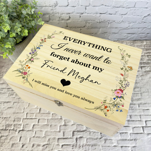 Friend Memories Miss You Vintage Memorial Personalised Wooden Keepsake Box