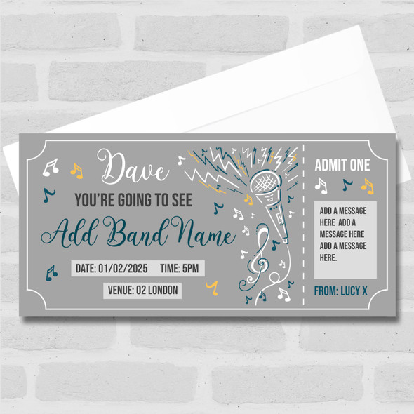 Singing Concert Band Music Any Event Personalised Surprise Ticket Gift Voucher