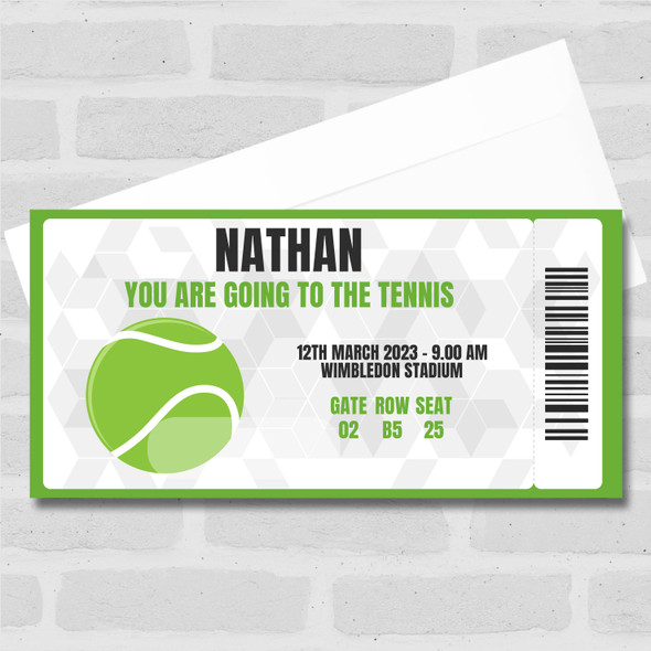 You're Going To The Tennis Ball Gift Personalised Surprise Ticket Gift Voucher