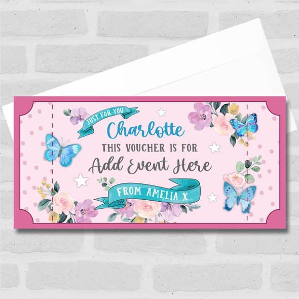 Pink Any Gift Any Occasion Voucher Personalised Surprise Ticket Gift Voucher