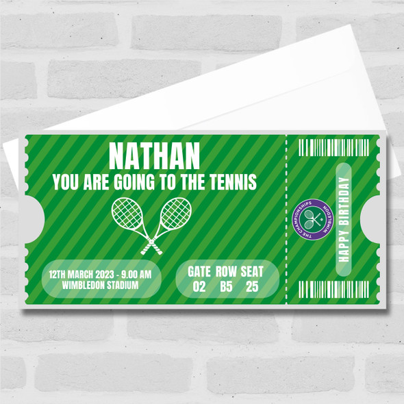 You Are Going To The Tennis Personalised Surprise Ticket Gift Voucher