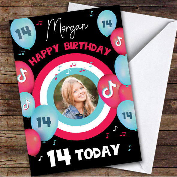 Tiktok Balloon Any Age Photo Children's Personalised Kid's Birthday Card